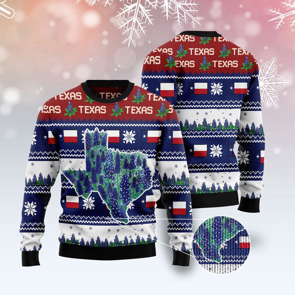 Awesome Texas Bluebonnet Ugly Christmas Sweater Funny Ugly Christmas Sweater Holiday Gifts