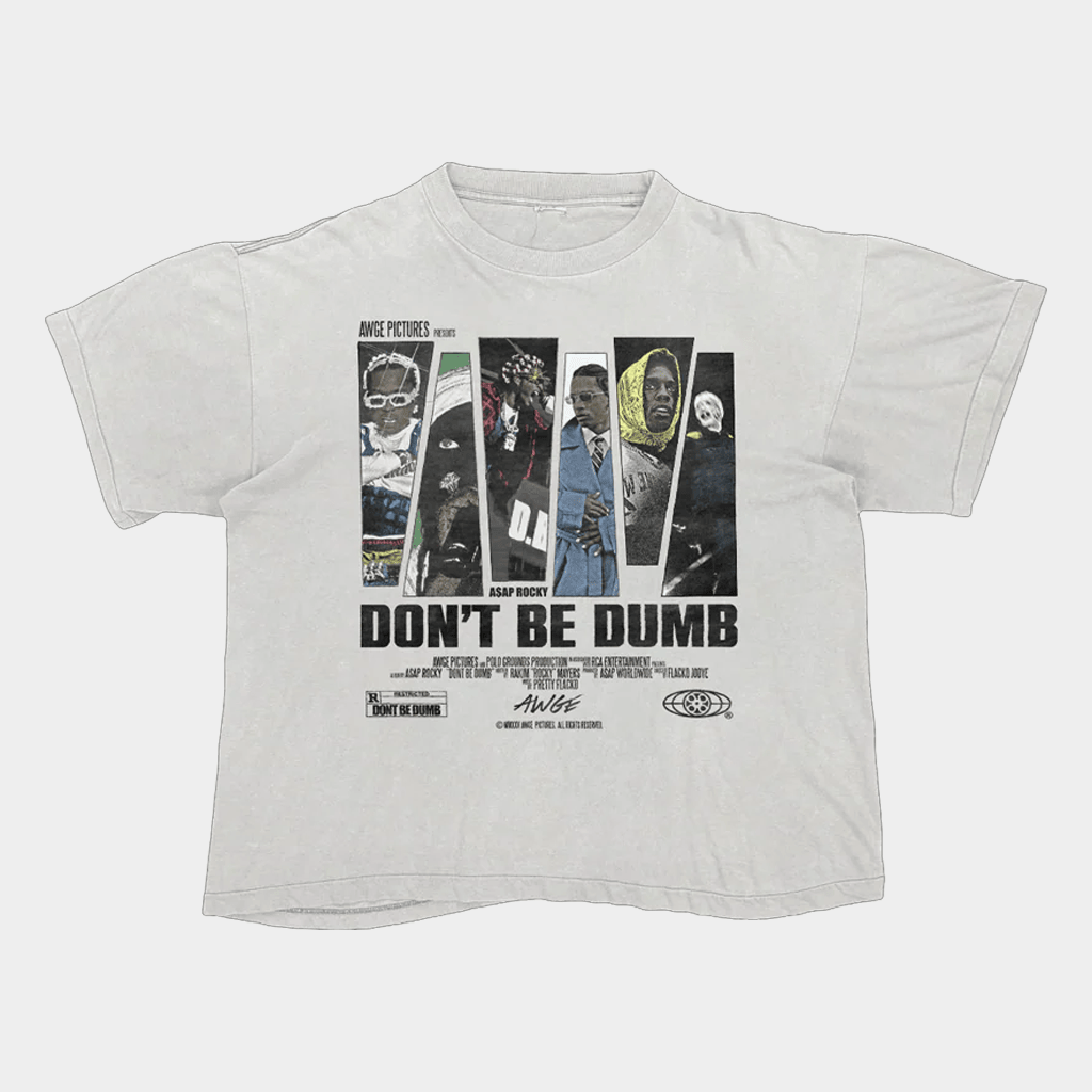 AWGE Merch Group T-Shirt Don't Be Dumb Shirt ASAP Rocky Merch Gifts For Rap Lovers AWGE Merch Group T-Shirt Don't Be Dumb Shirt ASAP Rocky Merch Gifts For Rap Lovers