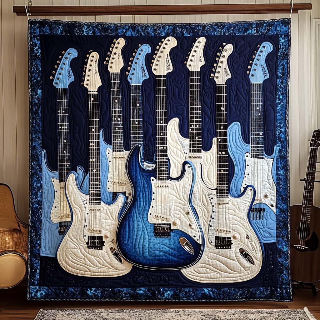 Azure Echoes Quilted Blanket Gift Ideas For Music Lovers