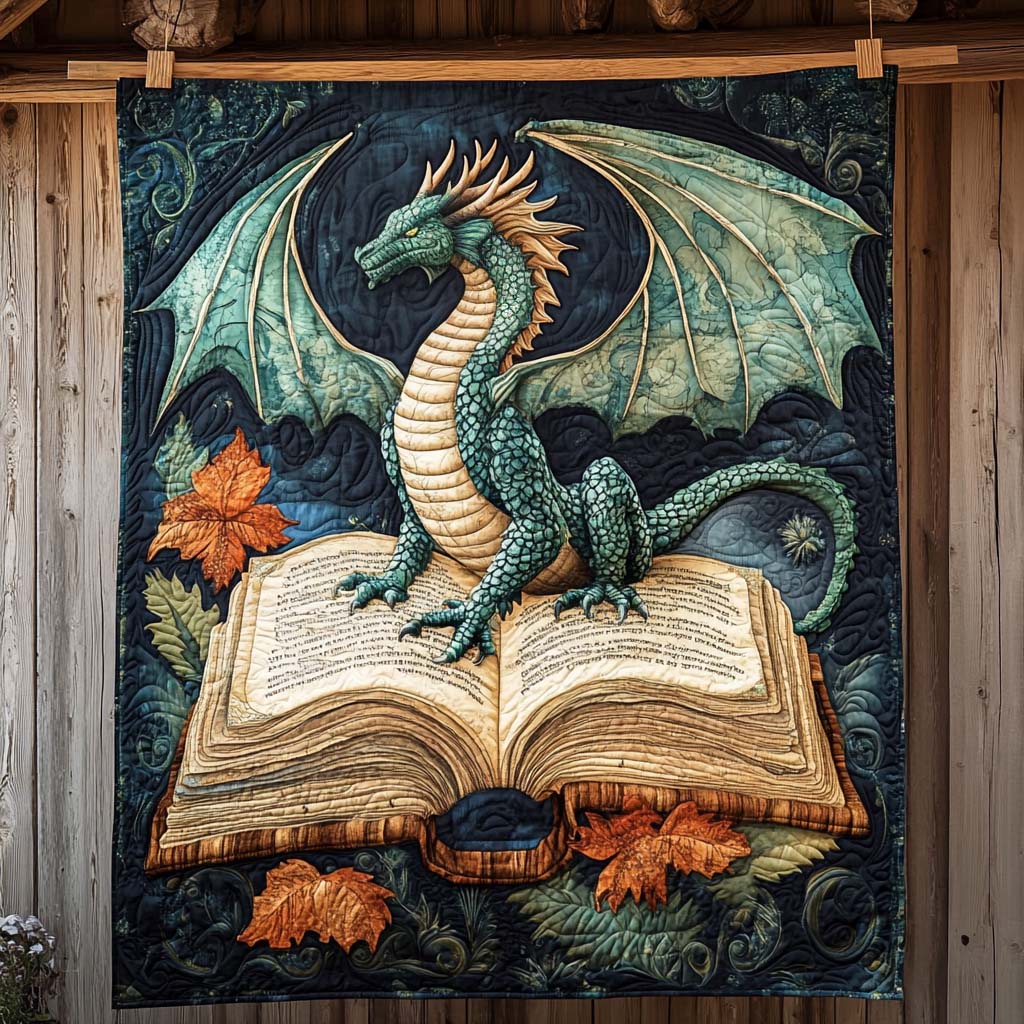 Azure Flame Quilted Blanket Gift For Dragon Lover