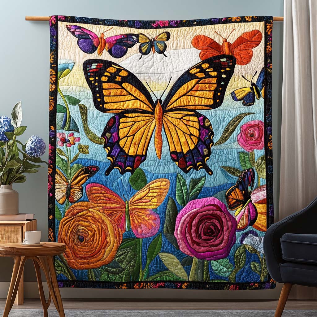 Azure Monarch Quilted Blanket Butterfly Birthday Presents