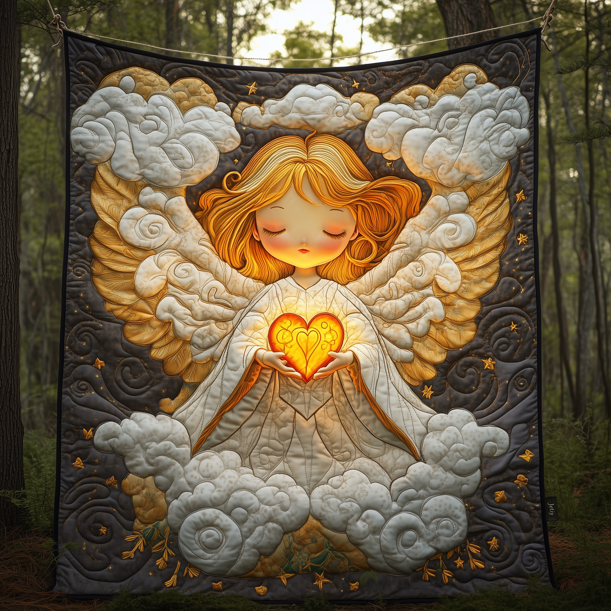 Baby Angel Wings Religious Christening Quilted Blanket Presents For Angel Of Peace Lovers