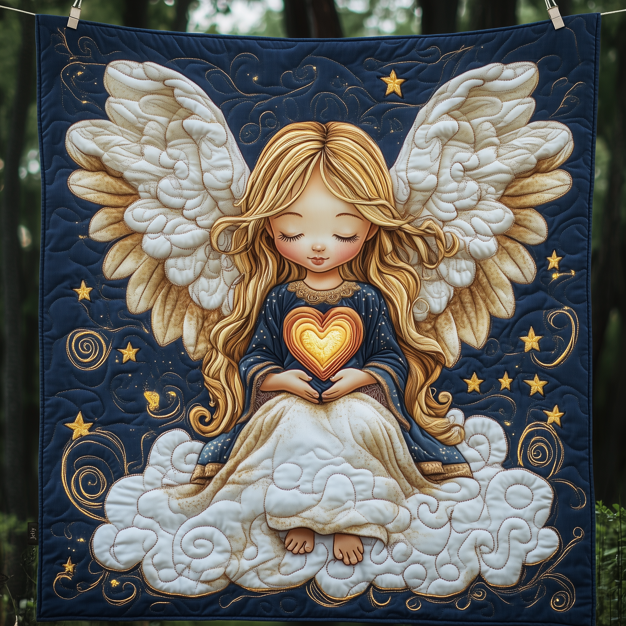 Baby Angel Wings Religious Faith Quilted Blanket Baby Nursery Presents For Angel Of Peace Lovers