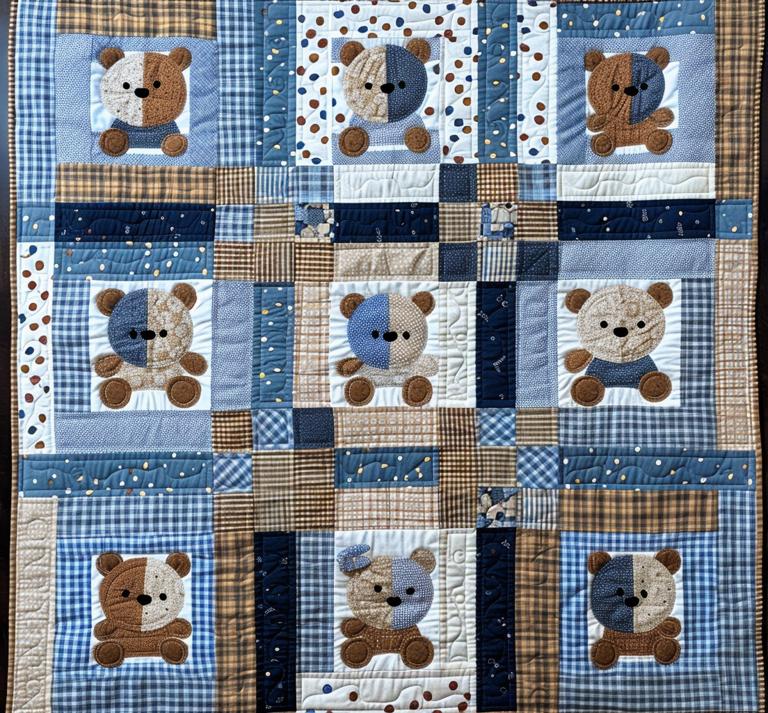 Baby Bear Quilt Blanket Best Throw Blanket First Time Mom Christmas Gifts