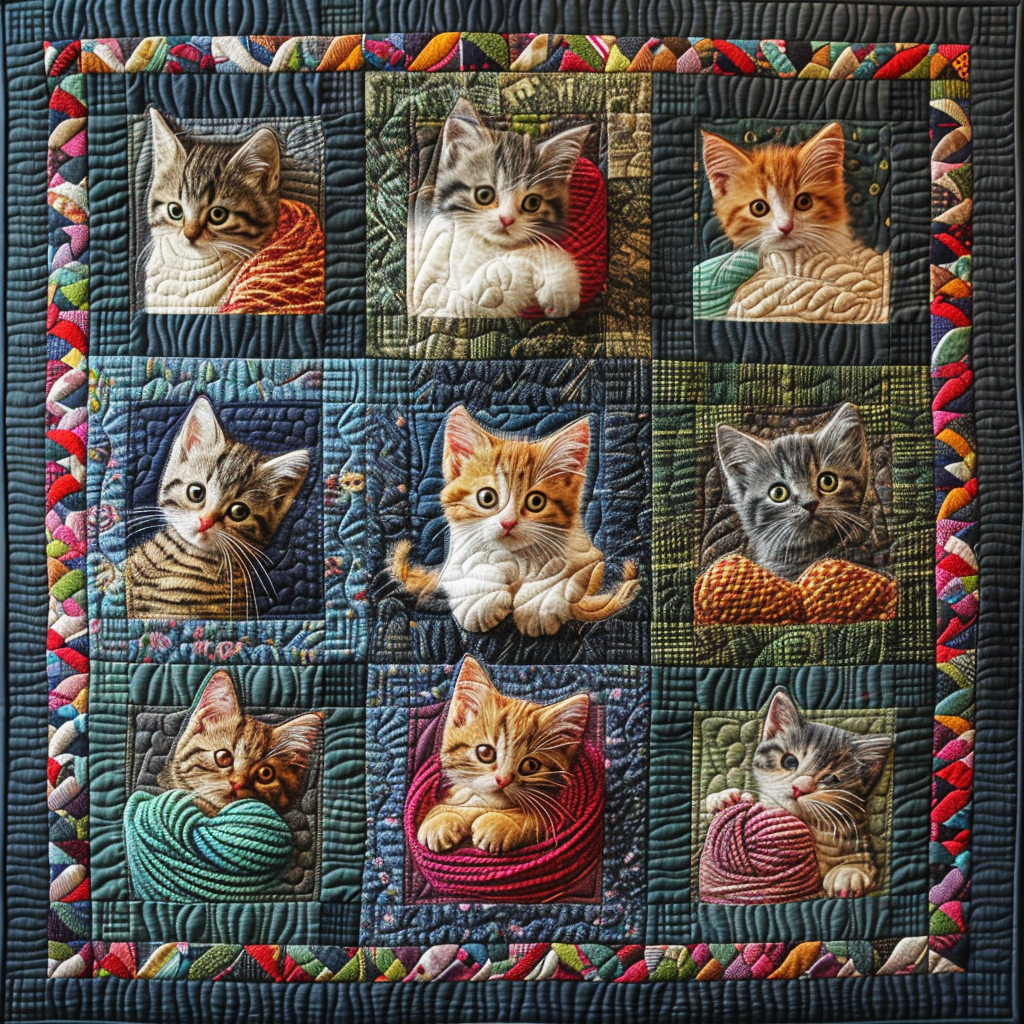 Baby Cats Quilt Blanket Throw Blankets For Couch Gifts For Mom From Daughter