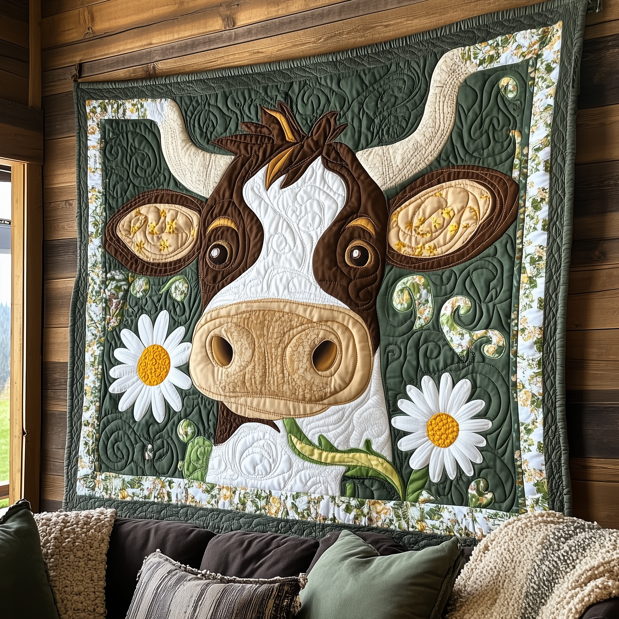 Baby Cow Farm Animal Black White Quilted Blanket Farm Lover Calf Cow Novelty Gifts