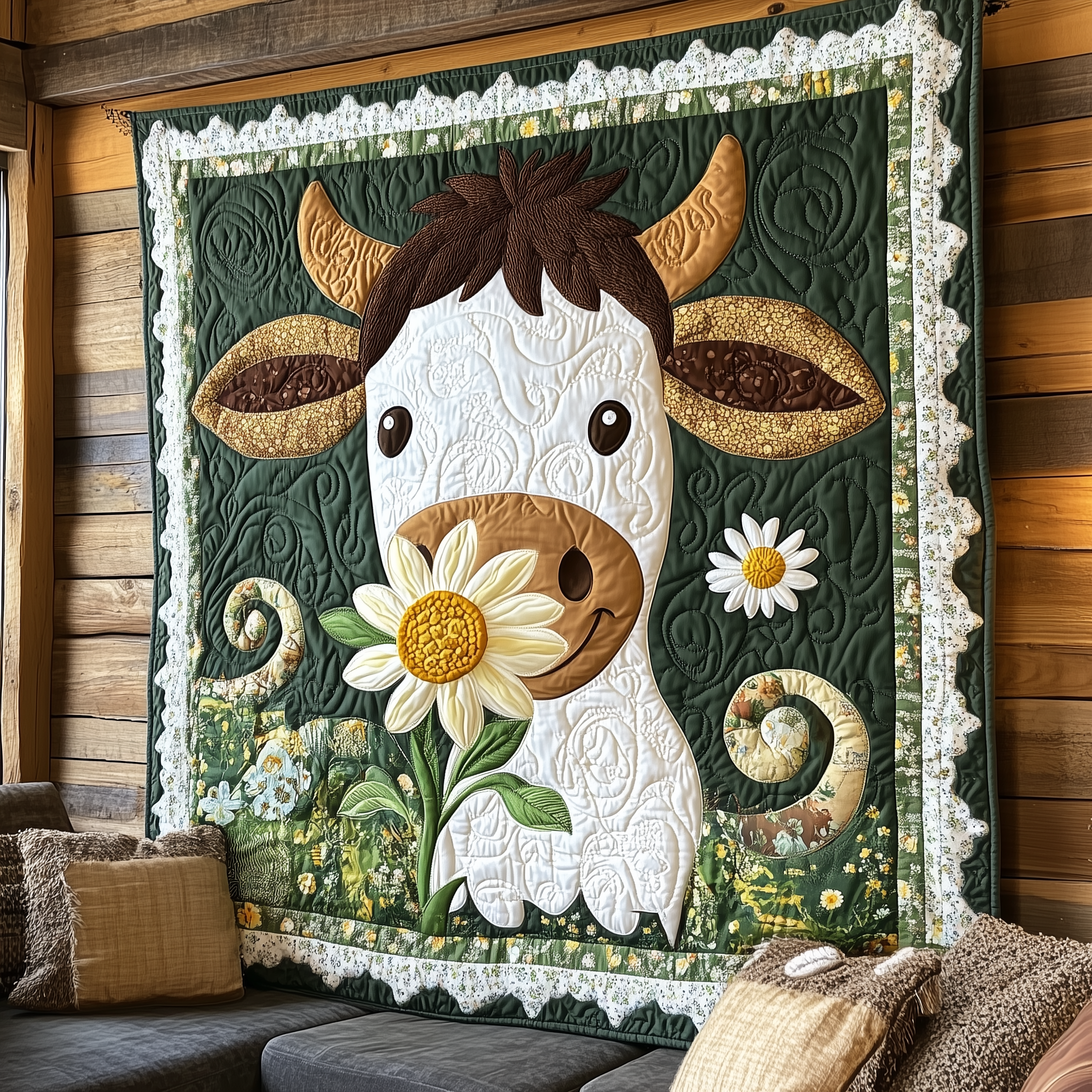 Baby Cow Farm Animal Pattern Quilted Blanket Farm Baby Shower Cow Novelty Gifts