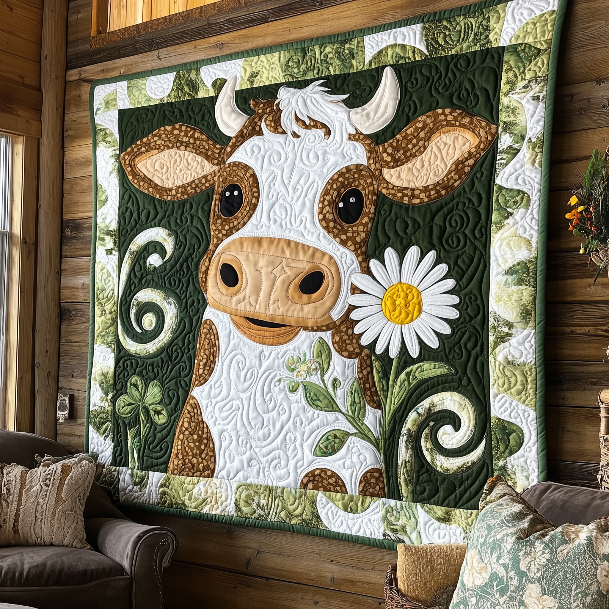 Baby Cow Farm Animal Sweet Quilted Blanket Cute Calf Nursery Cow Novelty Gifts