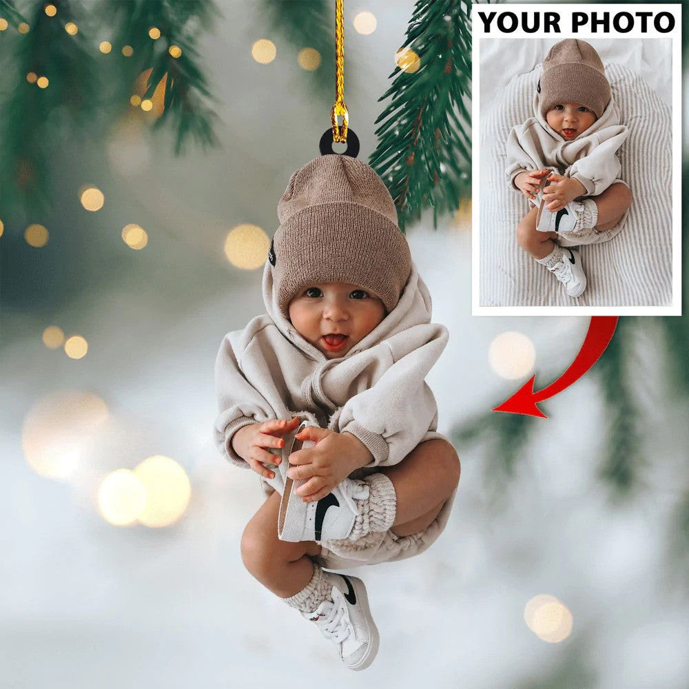 Baby Cute Custom Photo Ornament for Your Baby Acrylic Son and Daughter Photo Christmas Ornament
