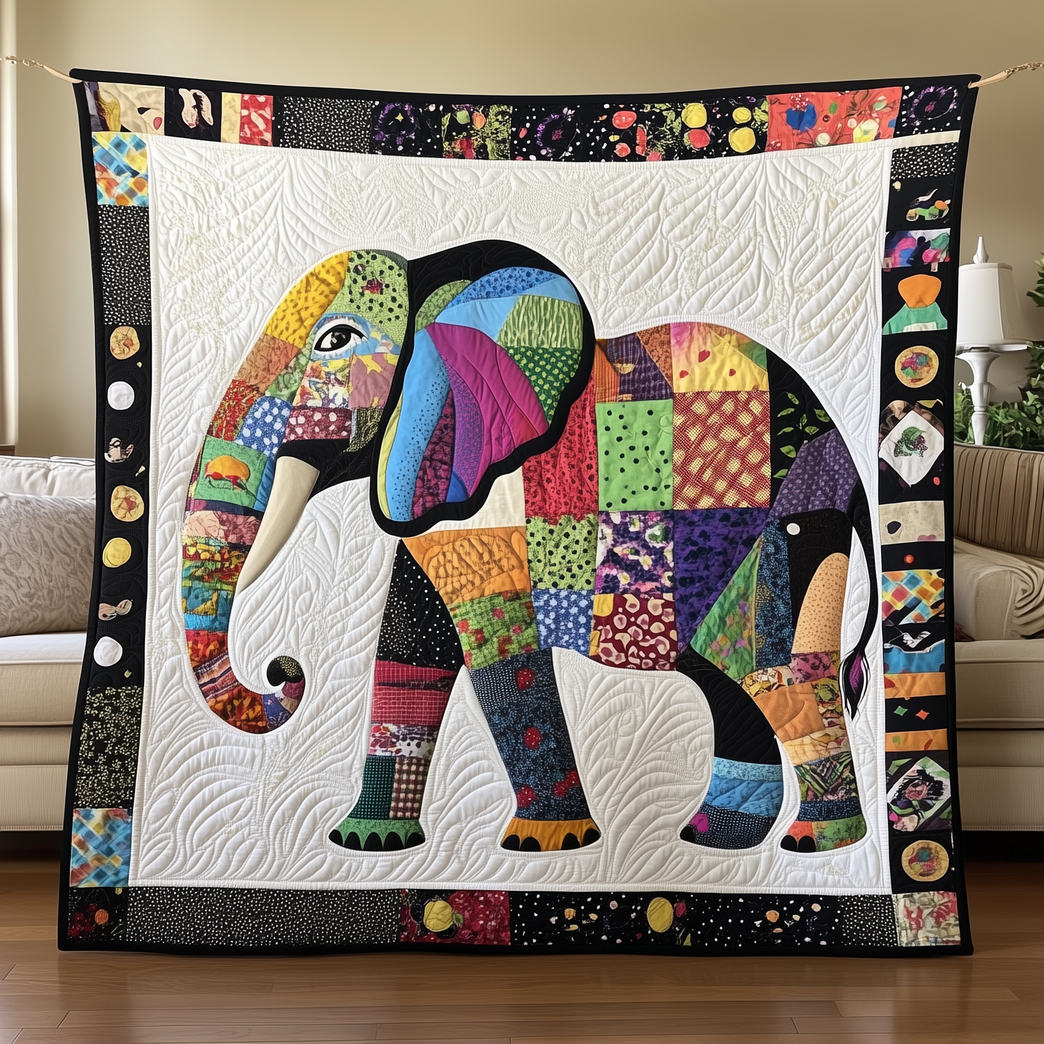 Baby Elephant Cute Animal Quilted Blanket Newborn Great Gift Idea For Elephant Lovers