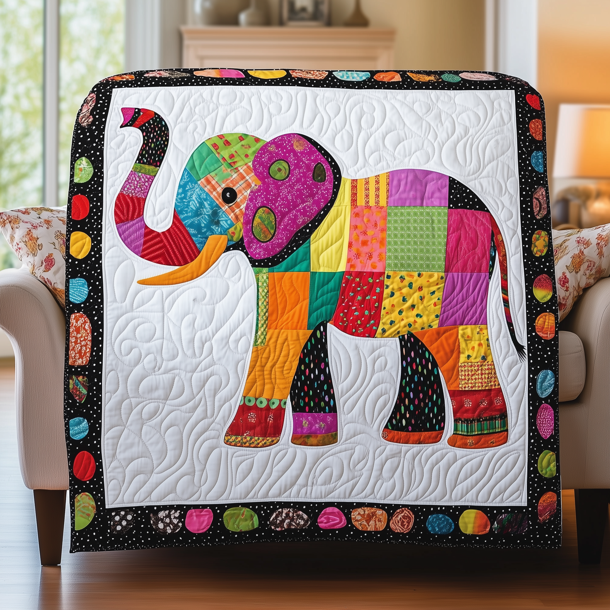 Baby Elephant Cute Motif Quilted Blanket Elephant Baby Shower Great Gift Idea For Kids