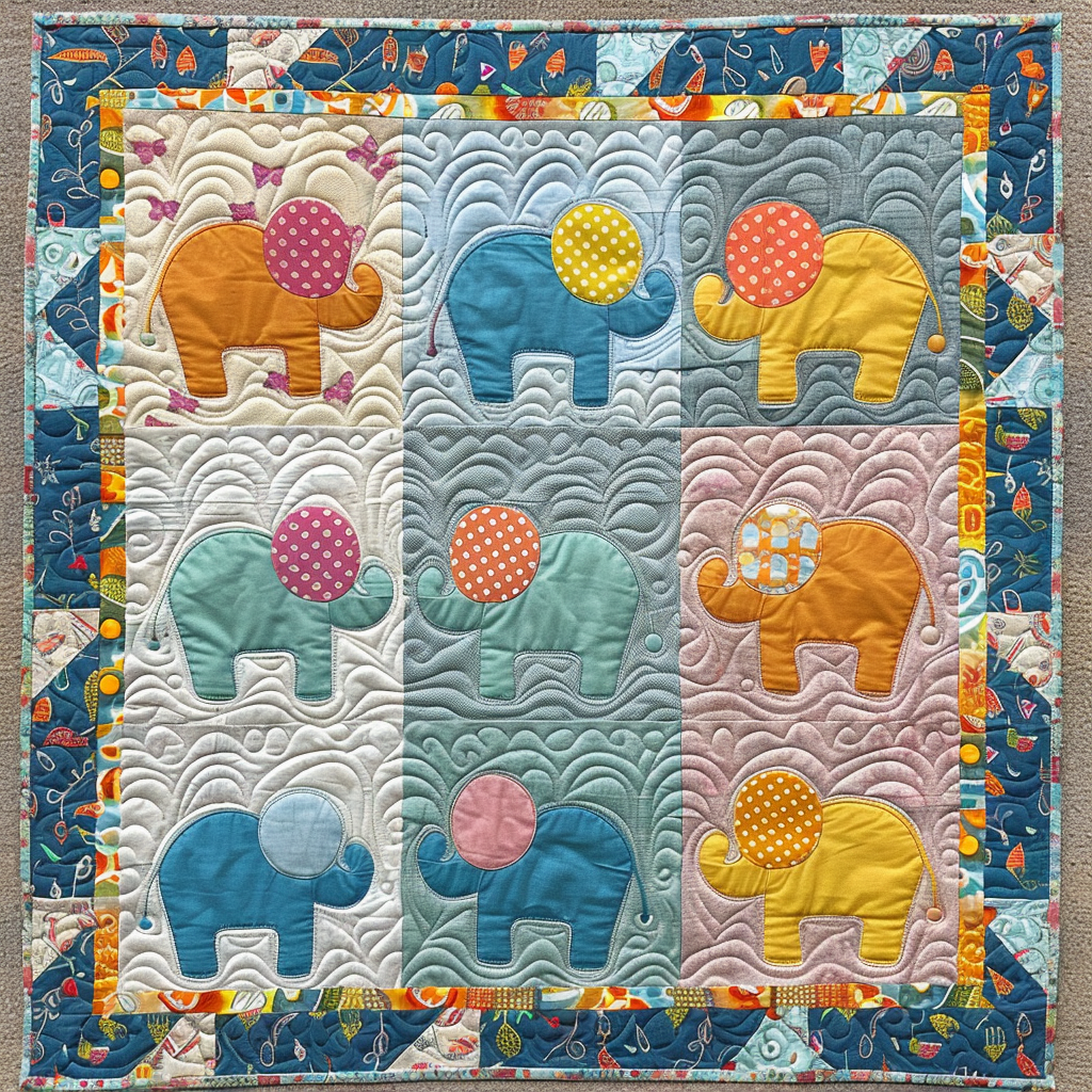 Baby Elephants Quilt Blanket Throws And Blankets Good Gifts For Dads 50Th Birthday