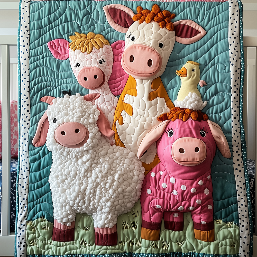 Baby Farmhouse Cute Design Quilted Blanket Newborn Toddler Farm Birthday Gifts For Farmers