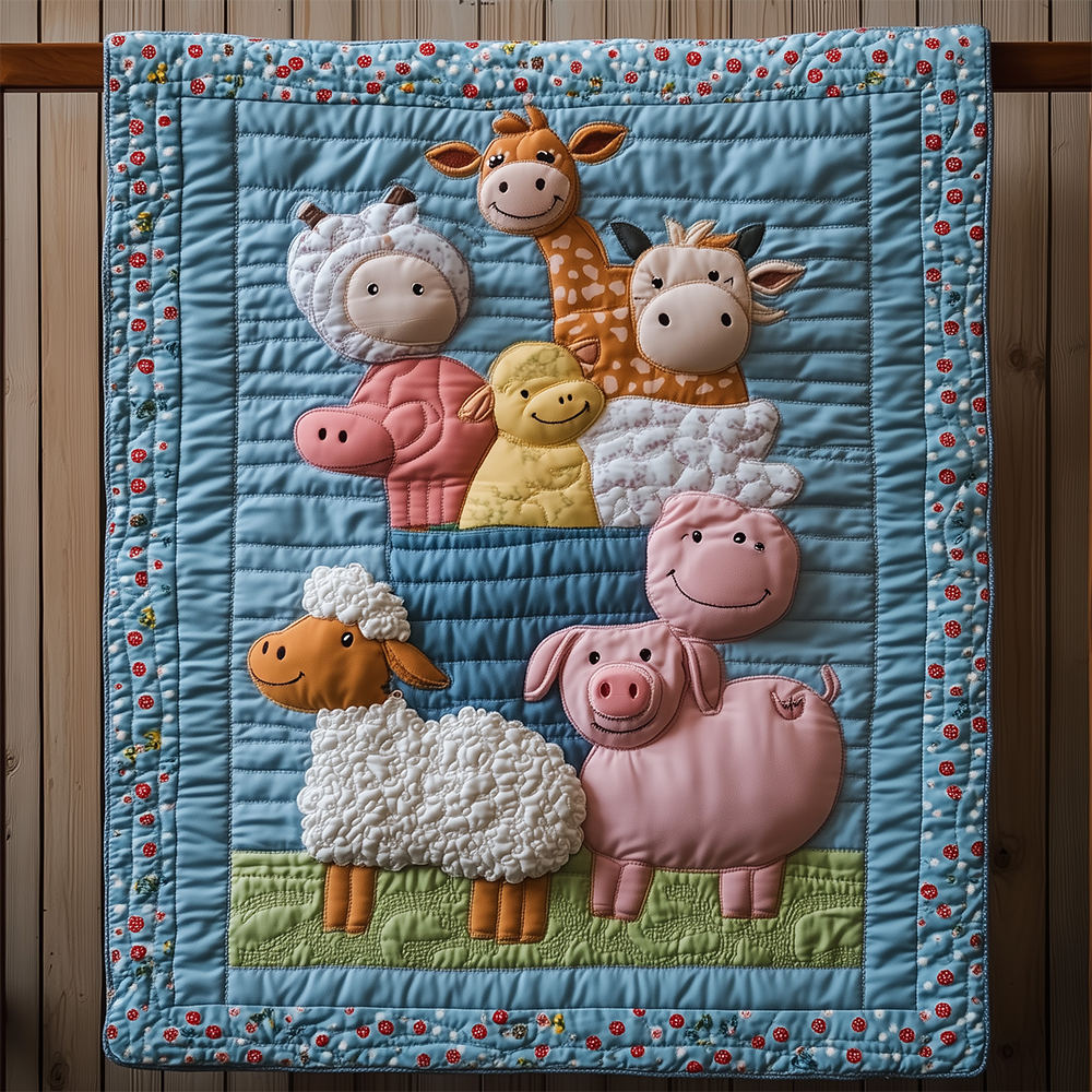 Baby Farmhouse Cute Motif Quilted Blanket Farmhouse Kids Room Birthday Gifts For Farmers