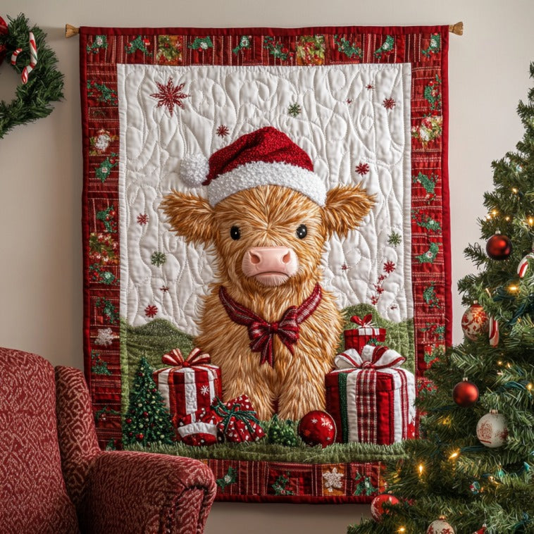 Baby Highland Cow Quilt Trendy Quilt Blanket Gift for Modern Home