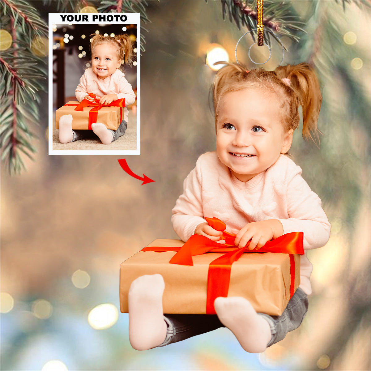 Baby Joy Personalized Photo Mica Ornament Gift For Baby Family Members
