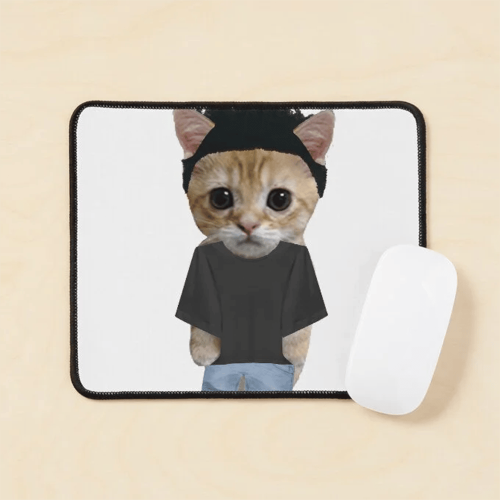 Baby Keem Cat Illustration Mouse Pad Funny Baby Keem Graphic Merch Gifts For Music Fans
