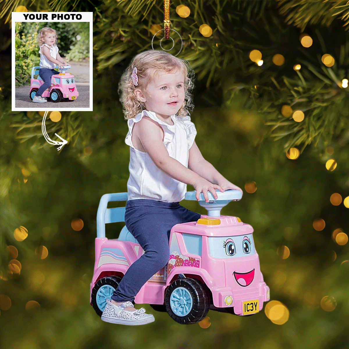 Baby Love Personalized Photo Mica Ornament Christmas Gift For Family Members