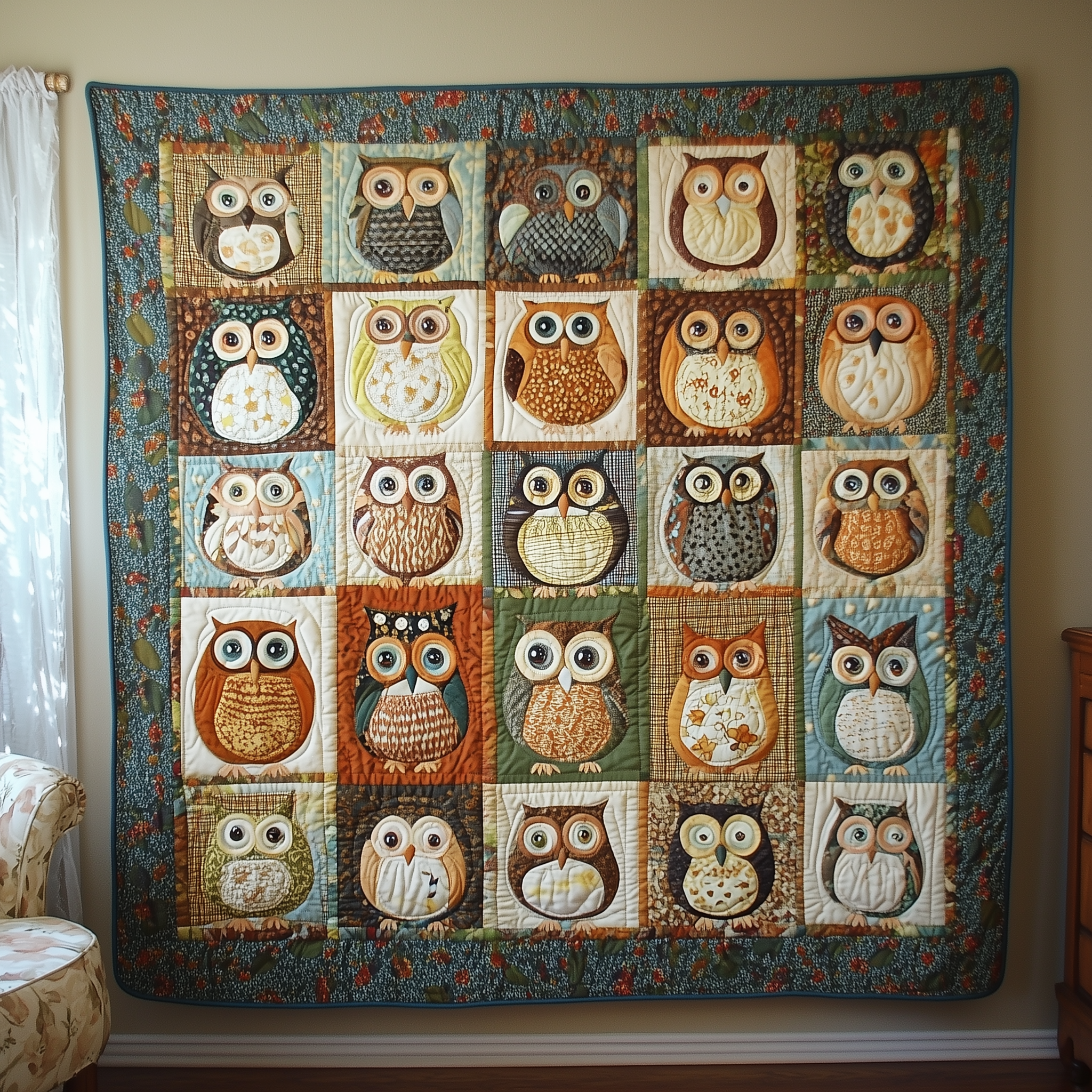 Baby Owls Cute Bird Nature Quilted Blanket Bird Lover Gifts With Owls On Them