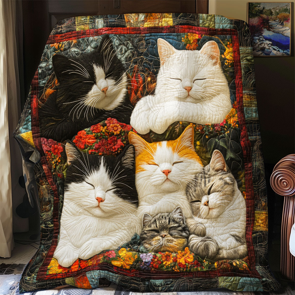 Baby Sleepy Cats Quilt Blanket Best Throw Blanket Best Presents For Cat Lovers