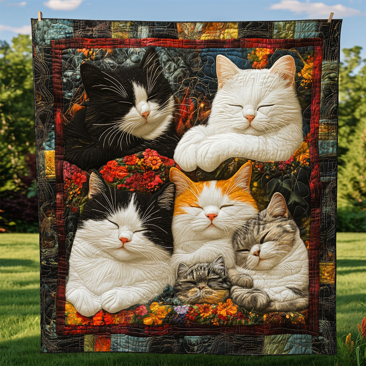Baby Sleepy Cats Quilt Blanket Best Throw Blanket Best Presents For Cat Lovers