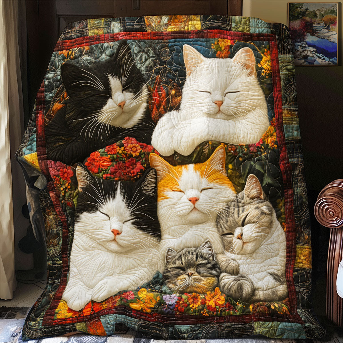 Baby Sleepy Cats Quilt Blanket Throws And Blankets Mother's Day Gifts For Daughter In Law