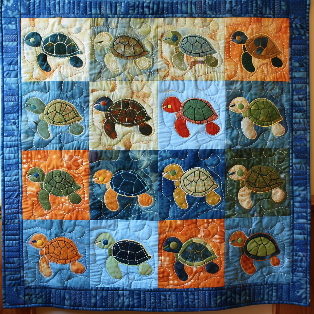 Baby Turtle Quilted Blanket Gifts For A Turtle Lover