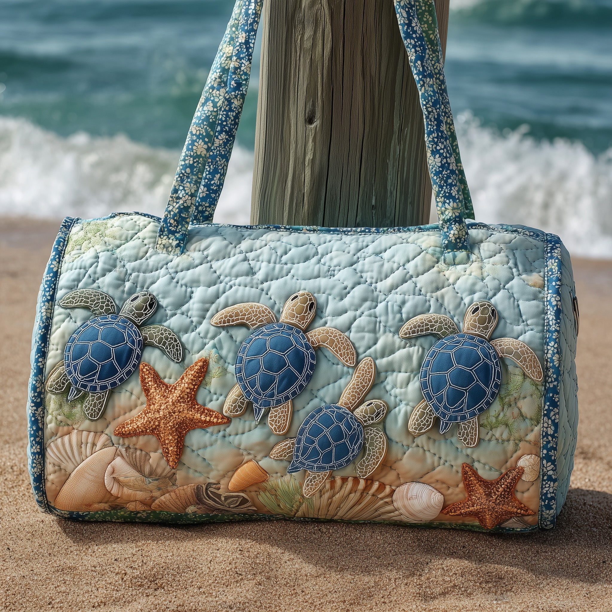 Baby Turtle Quilted Duffle Bag Anniversary Gift Idea