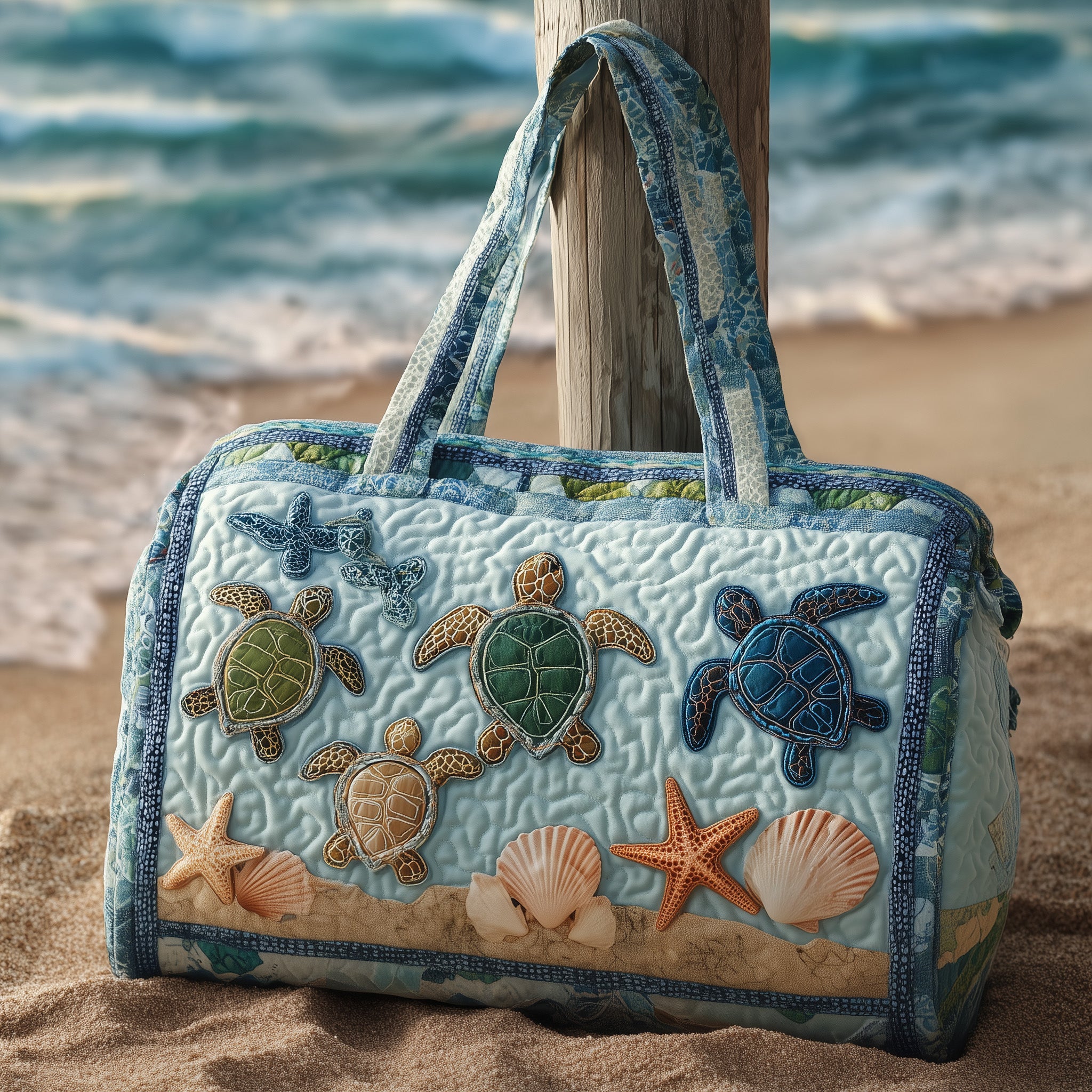 Baby Turtle Quilted Duffle Bag Everyday Gift Idea