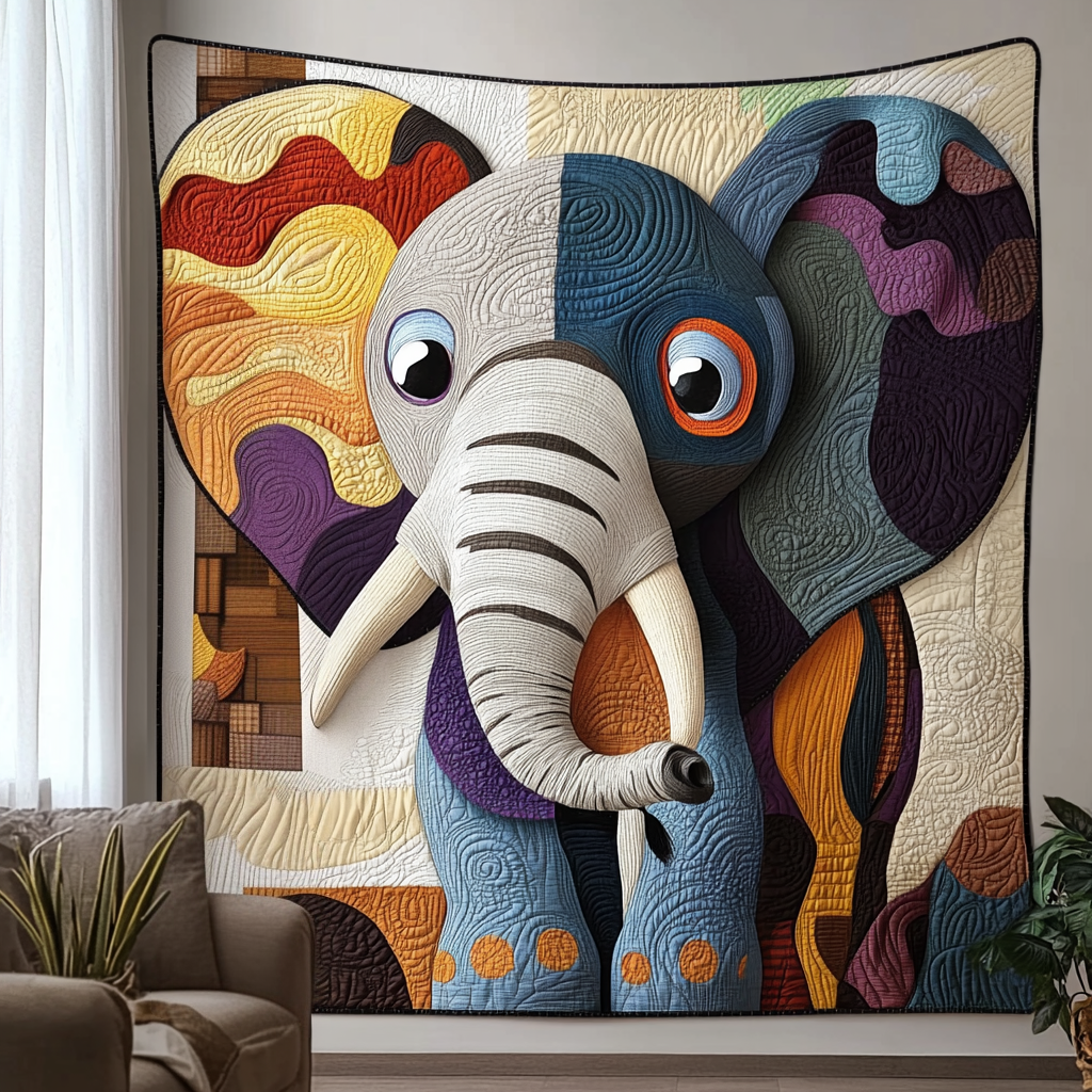 Baby Tusk Quilted Blanket Cool Throw Blanket Great Elephant Themed Gifts