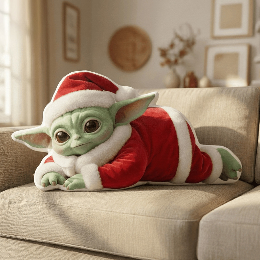 Baby Yoda Grogu Christmas Santa Plush Pillow Xmas Home Decorations Gifts For Husband Baby Yoda Grogu Christmas Santa Plush Pillow Xmas Home Decorations Gifts For Husband