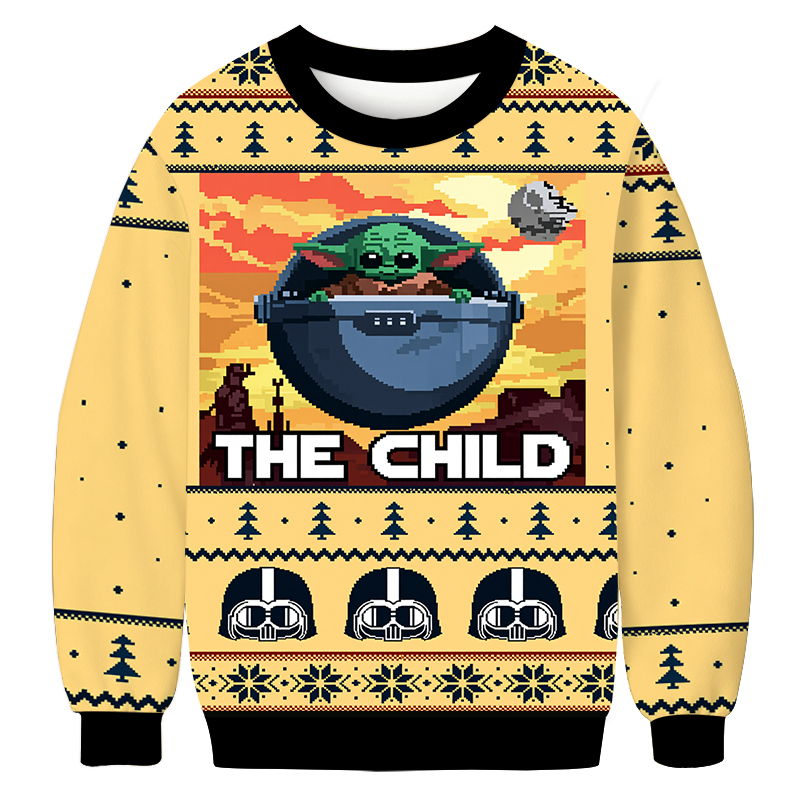Baby Yoda The Child Mandalorion Christmas Ugly Sweatshirt Holiday Lounge Wear Top Gift Ideas