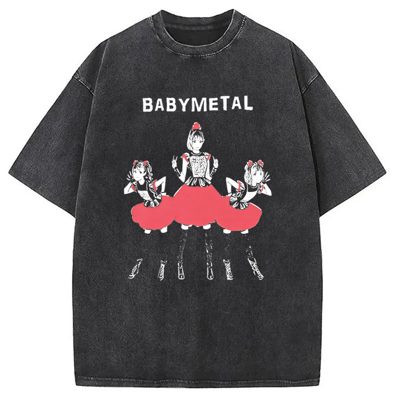 Babymetal Japanese Washed T-Shirt Classic Graphic Fashion Tee Gifts For Brother