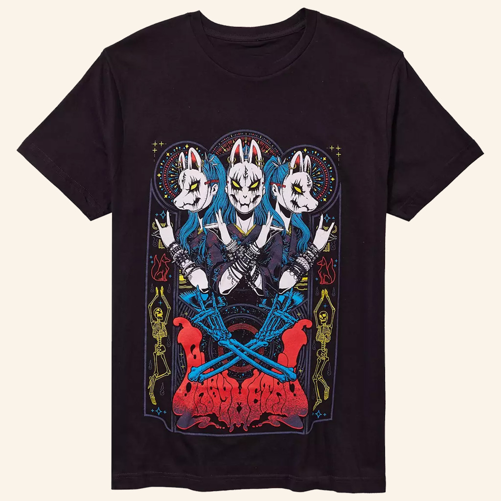 Babymetal Merch Fox Mask Devil Horns T-Shirt Gifts For Music Fans