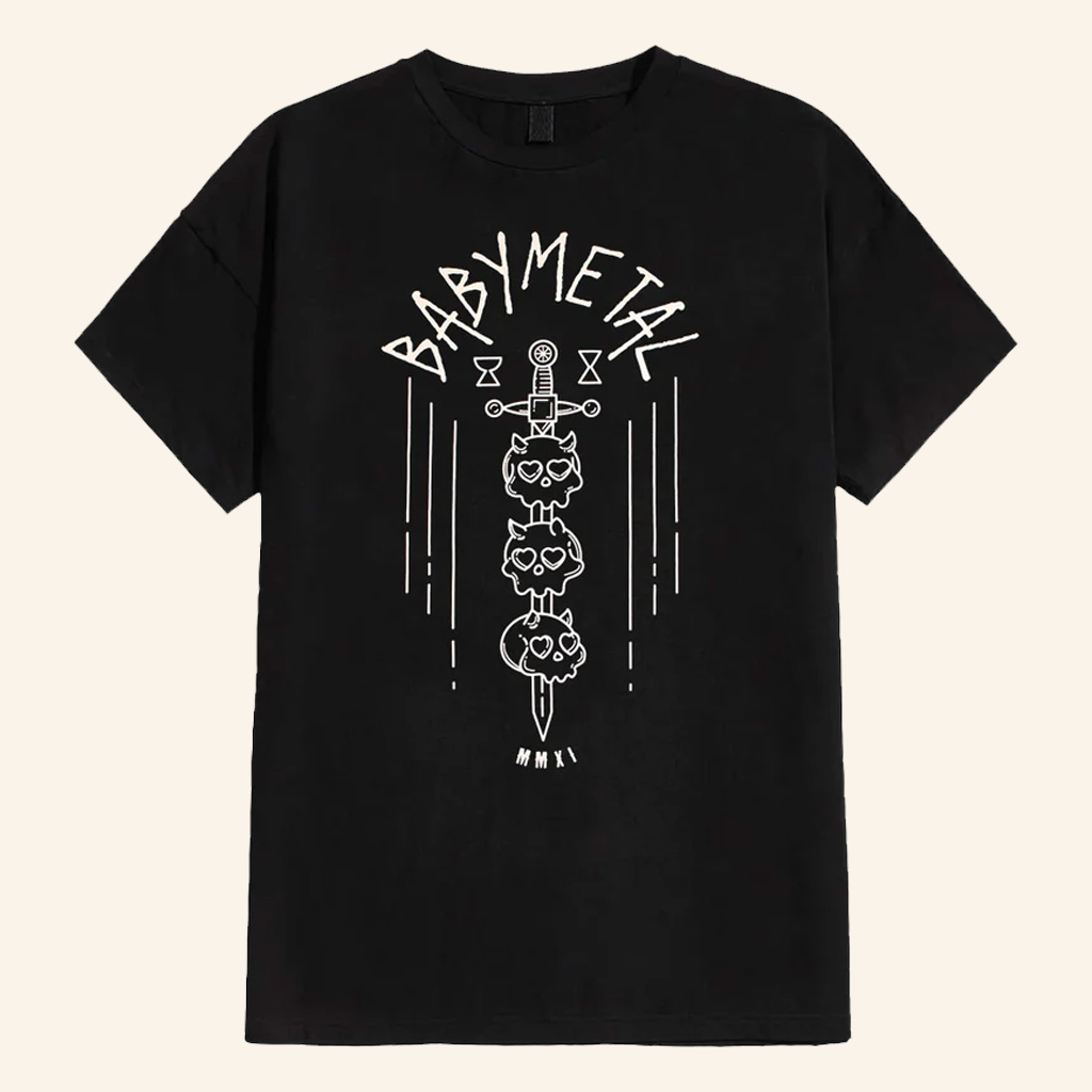 Babymetal Merch Skull Sword T-Shirt Music Lover Gifts For Him