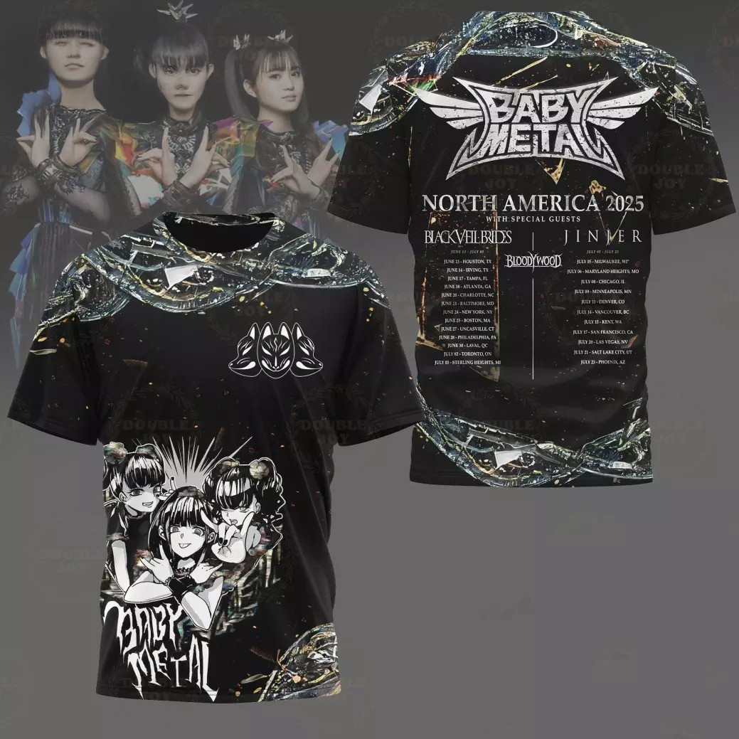 Babymetal North America 2025 With Special Guests 3D T-Shirt Gift For Fans