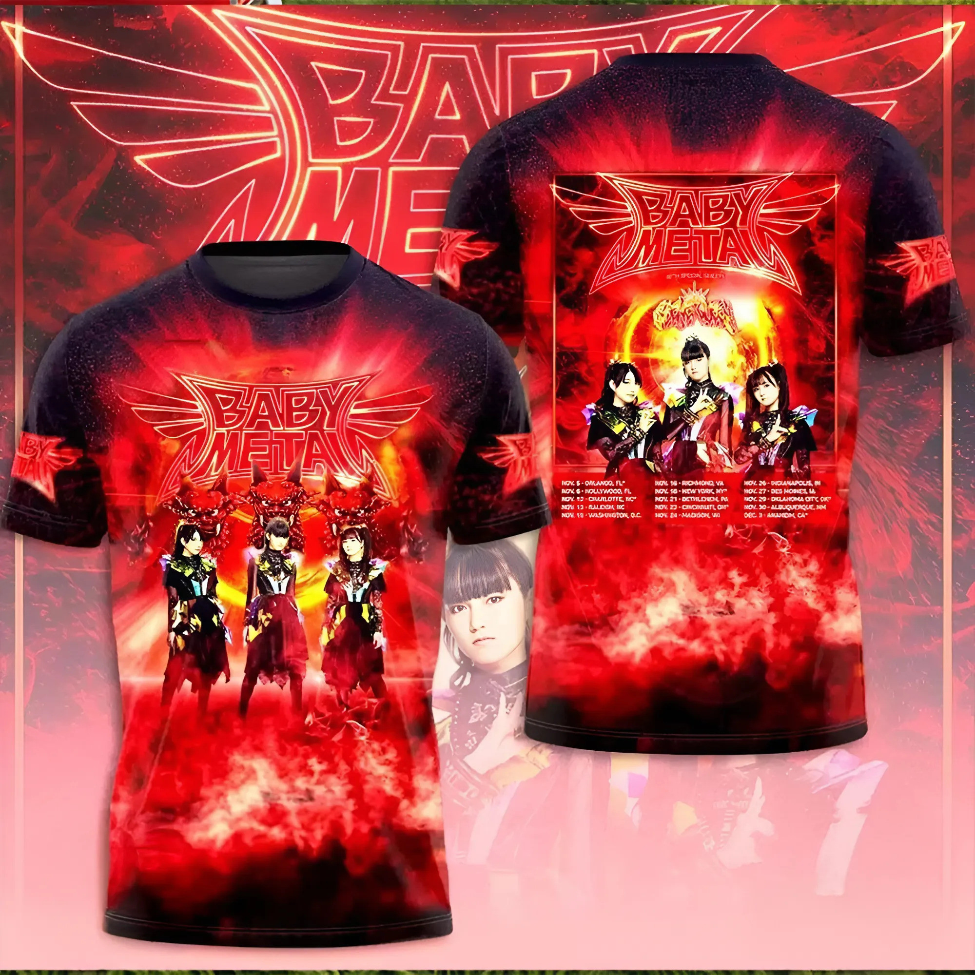 Babymetal Tour Date List T-Shirt Perfect Tour Merch Gift For Music Fans