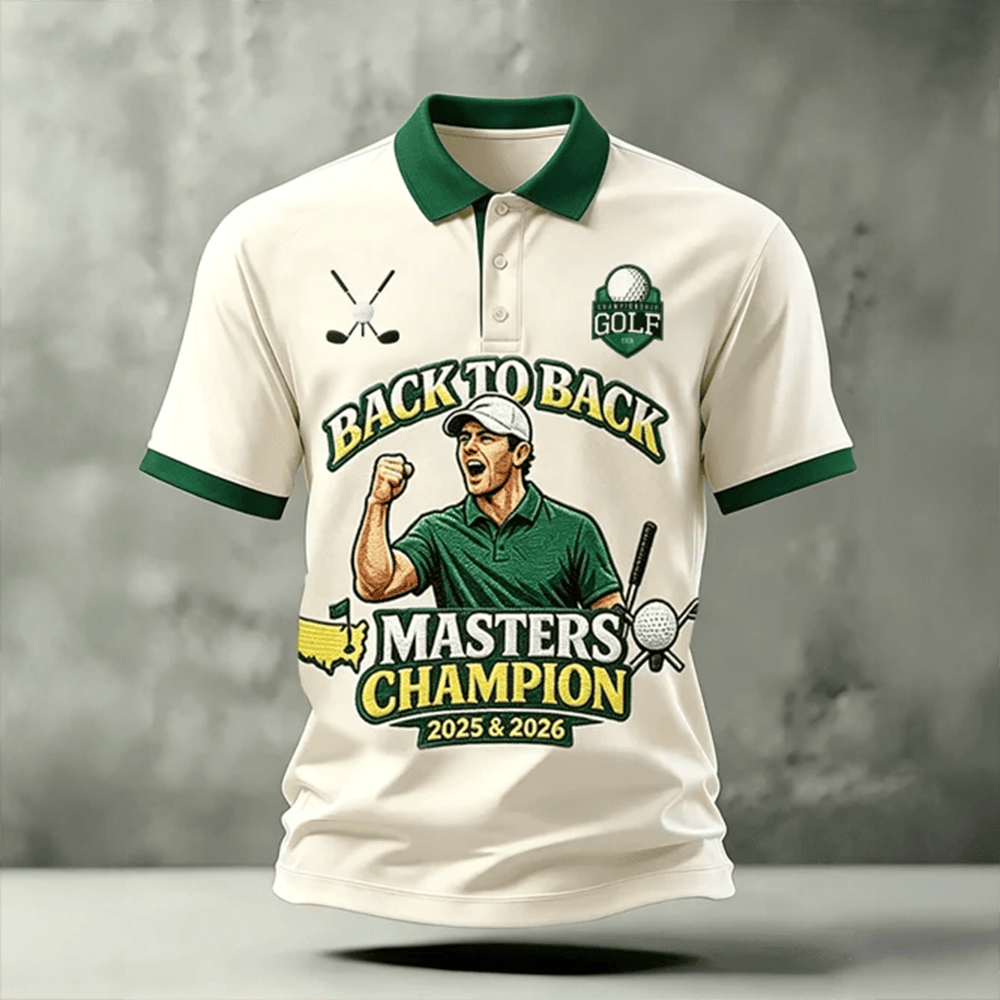 Back To Back Masters Champion 2025 2026 Polo Shirt Golf Life Merch Golf Enthusiast Gift