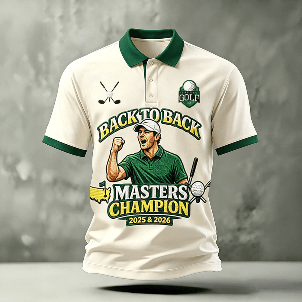 Back To Back Masters Champion 2025 2026 Polo Shirt Golf Merch Unusual Golf Gifts