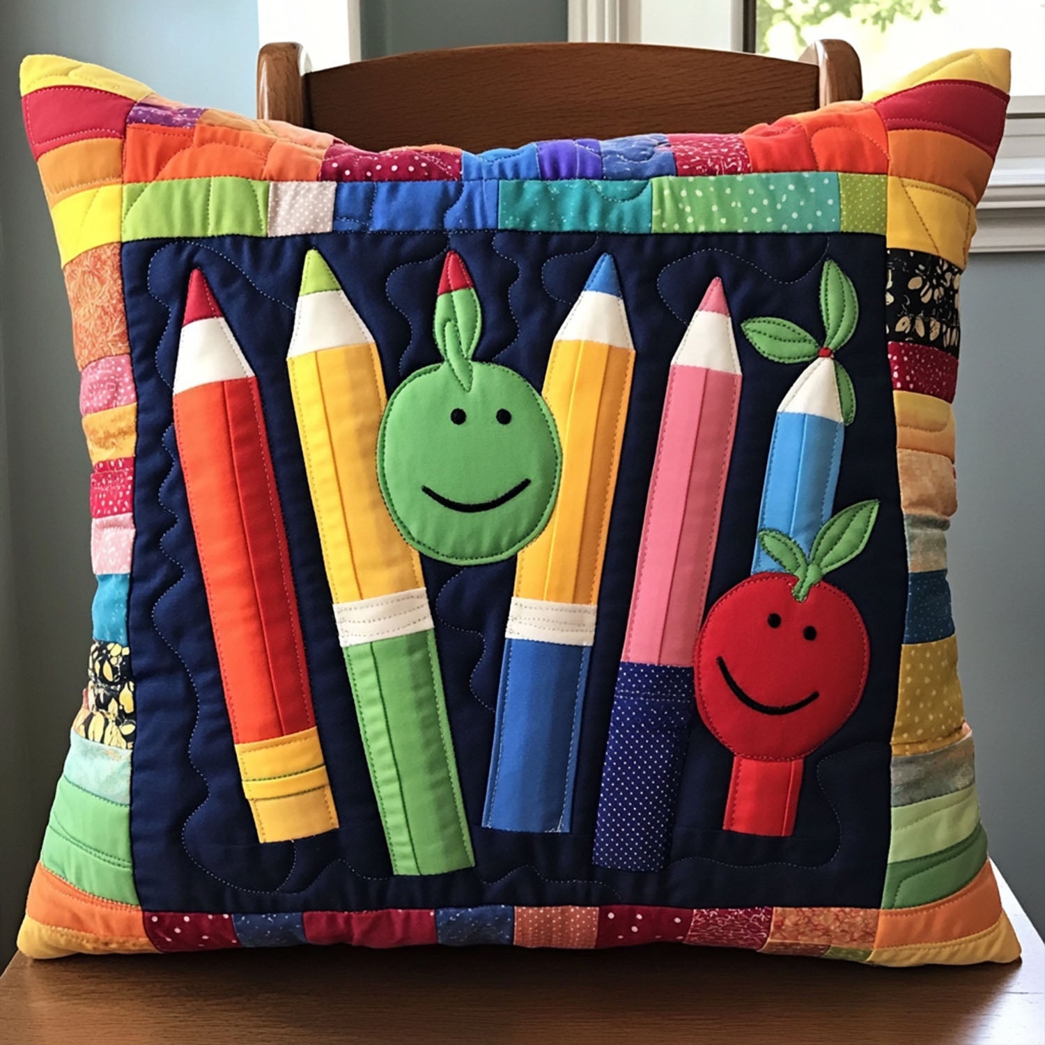 Back to Class Quilted Pillow Case Throw Pillow Covers Back To School Gifts For Teachers