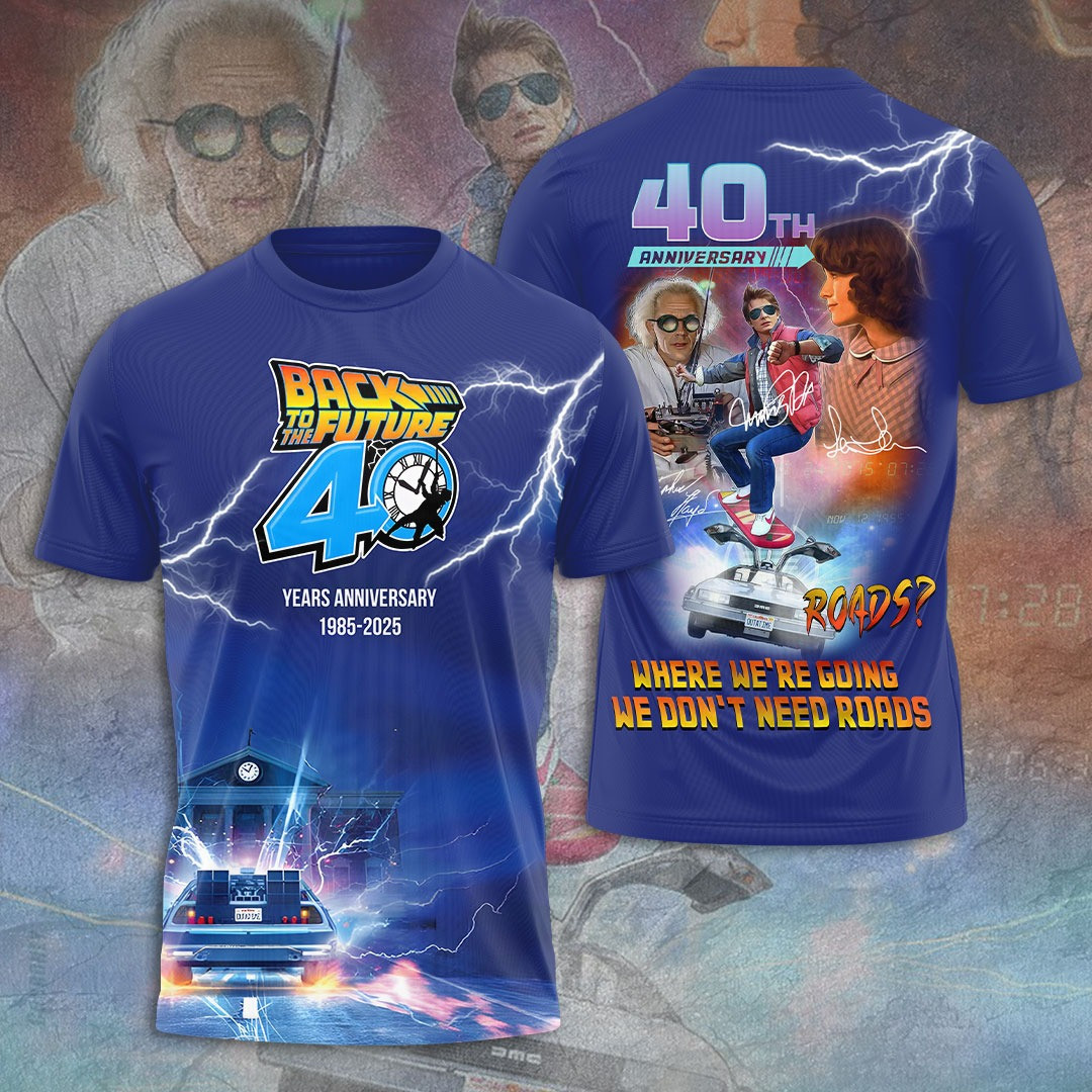 Back To The Future 40th Aniversary 1985-2025 T-Shirt Gifts For Music Lovers