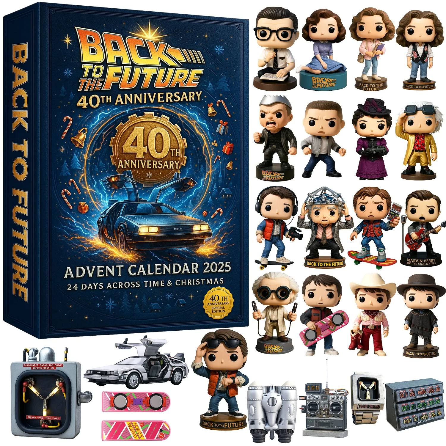 Back To The Future 40th Anniversary Advent Calendar 2025 Home Decor 24 Days Until Christmas