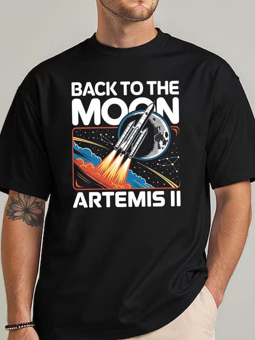 Back To The Moon T-Shirt Artemis II Space Mission Tee Gift For Astronomy Fan
