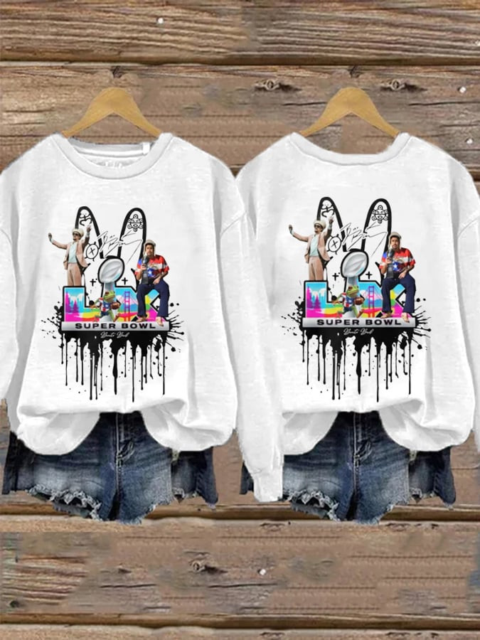 Bad Bunny 2026 Merch Super Bowl LX Sweatshirt Cool Gifts For Music Fans