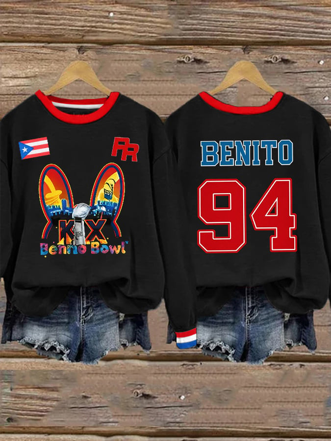 Bad Bunny Benito Bowl 94 Sweatshirt Puerto Rico Flag Apparel Bad Bunny Fan Gifts