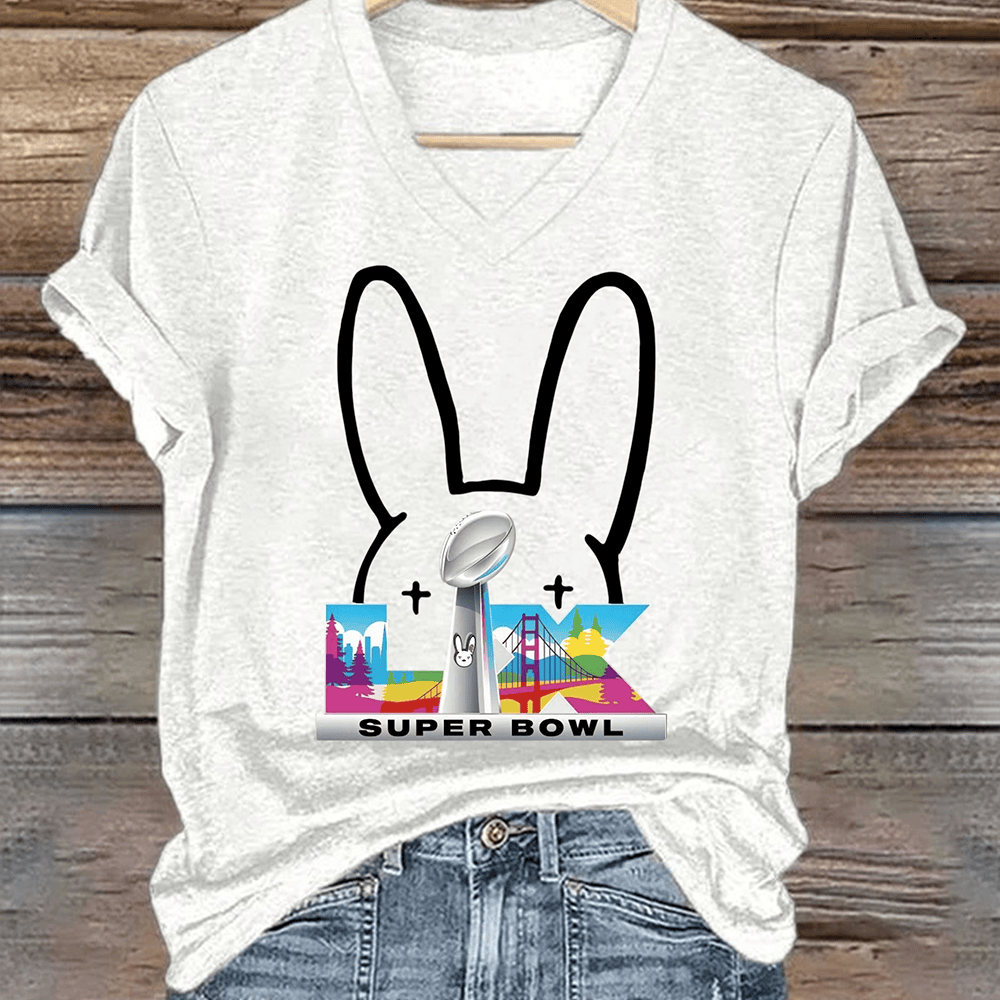 Bad Bunny Benito Bowl LX V-Neck Shirt Bad Bunny Super Bowl Shirt Cool Present Ideas