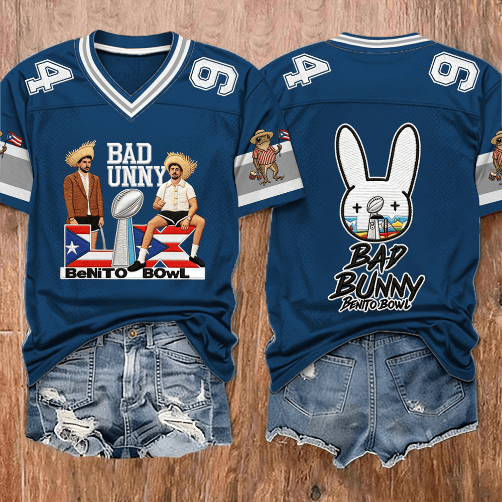 Bad Bunny Benito Bowl V-Neck Shirt Bad Bunny Halftime Show Shirt Gift For HER