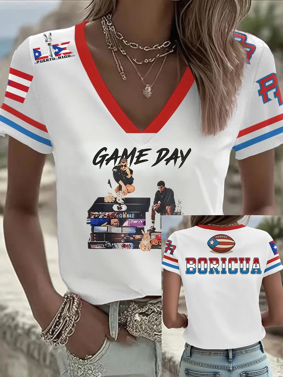 Bad Bunny Benito Bowl V-Neck Shirt Super Bowl 2026 Fan Gear Best Gift