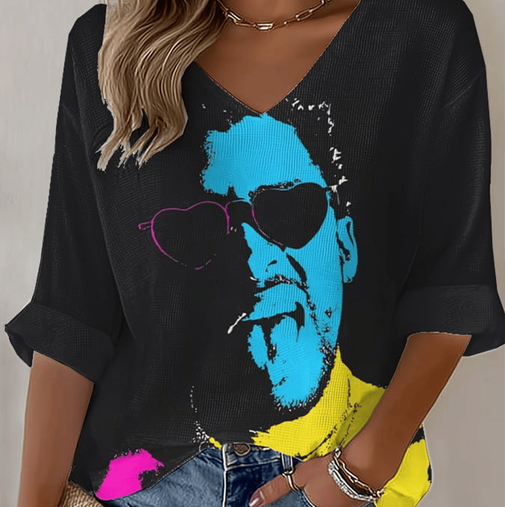 Bad Bunny Benito V-Neck Long Sleeve Shirt Bad Bunny Apparel Unique Gifts For Her