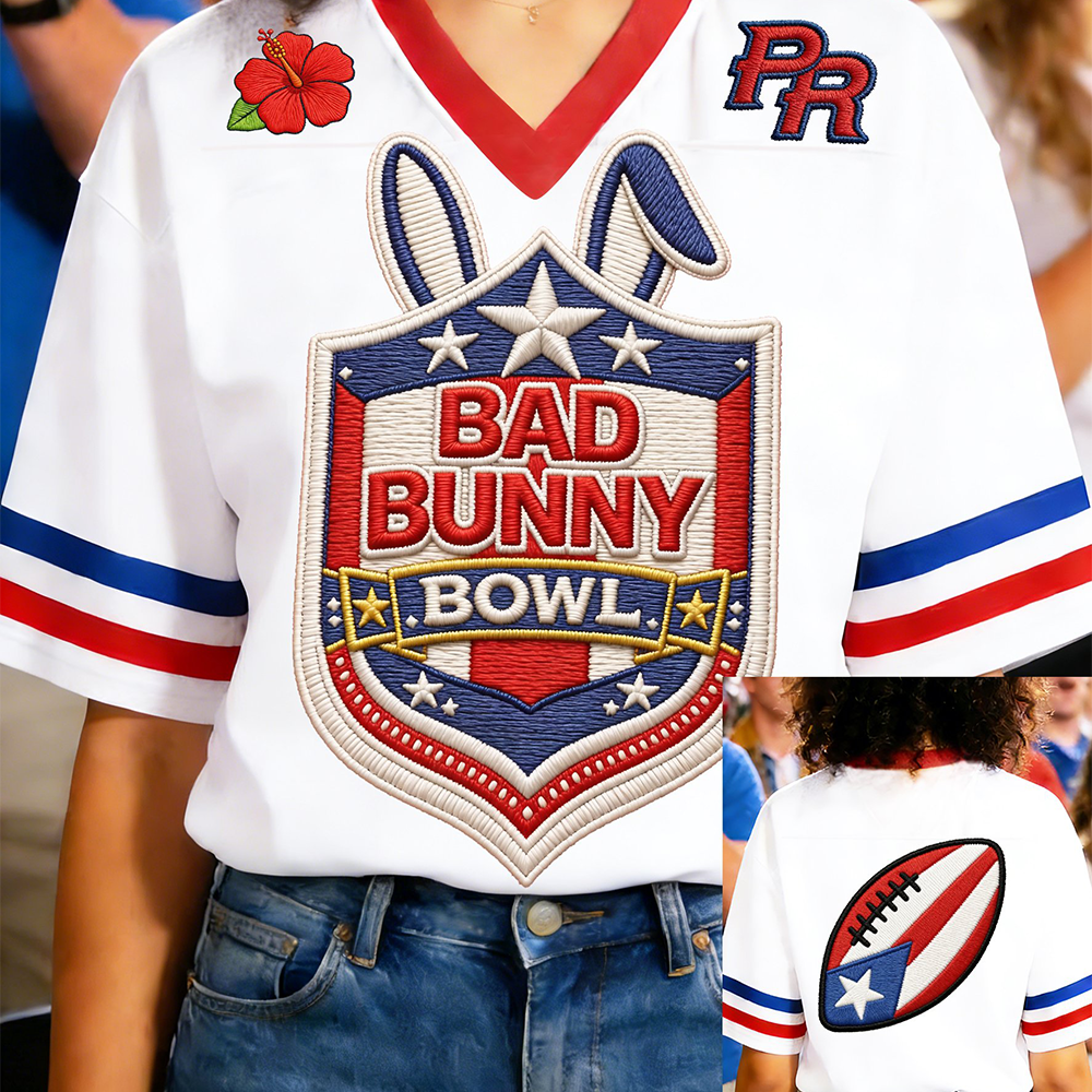 Bad Bunny Bowl Puerto Rico Jersey Bad Bunny Halftime Show Clothes Gift For Fans